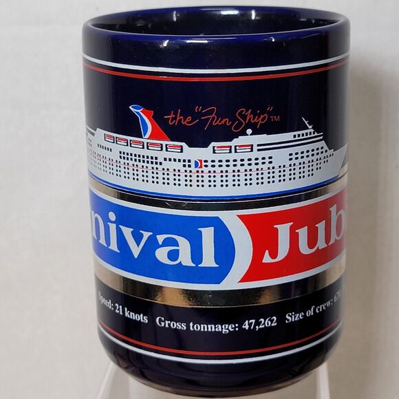 Carnival Cruise Jubilee Ceramic Coffee Mug Navy - Picture 2 of 7